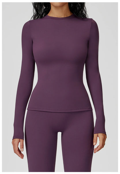 Yoga Shirts Women Long Sleeve Fitness Running Gym Clothes Workout Dry Fit Breathable Slim Fit High Elastic Sport Top Women's Top