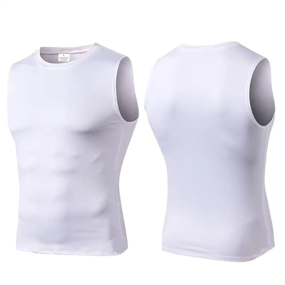 Men Quick Dry Running T-Shirts Compression Vest Sleeveless Quick-Drying Jersey Training Shirt Gym Mens Tank Top