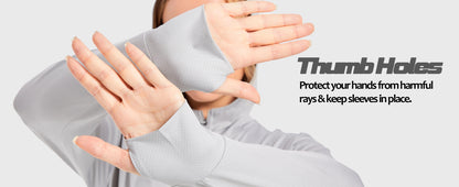 MAGCOMSEN Spring Lightweight Jackets Women's UPF 50+ Sun Protection Hooded Zip Shirts Running Athletic Tops Thumb Holes Hiking