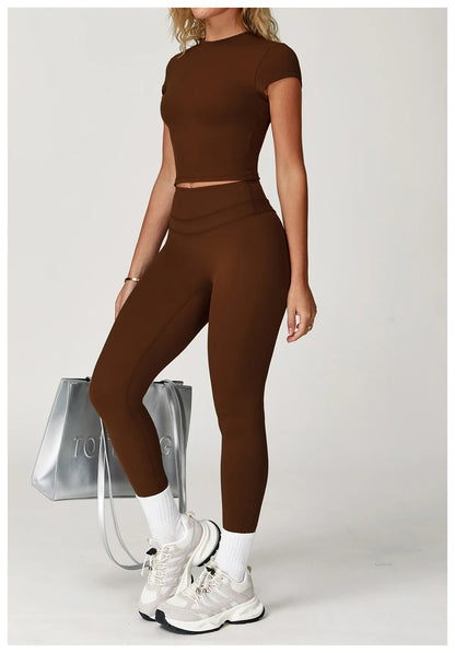 Sports T-shirt Women's Top Yoga Shirts Quick Dry Running Tops Tights Push Up Workout Gym Clothes Short Sleeve Fitness Sports Top