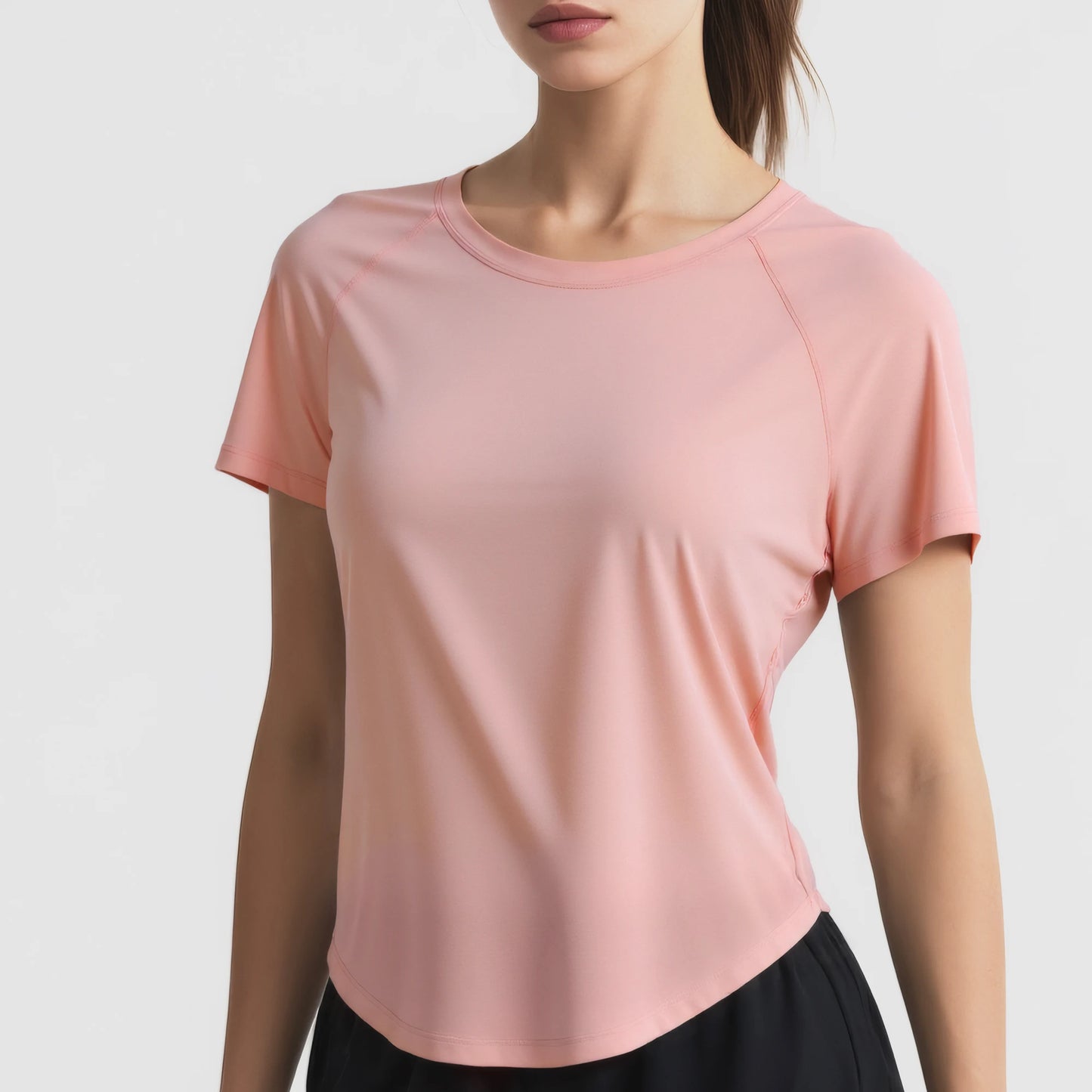 Nude Mesh Breathable Yoga Short Sleeve Fitness Sports Top Quick Dry T Shirt Running Training Top Women's Fitness Wear XS-XL