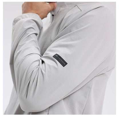 Men Outdoor Sports Casual Jacket Jacket Stand-Up Collar Zip Running Fitness Windproof Camping Hiking Riding Training Tops