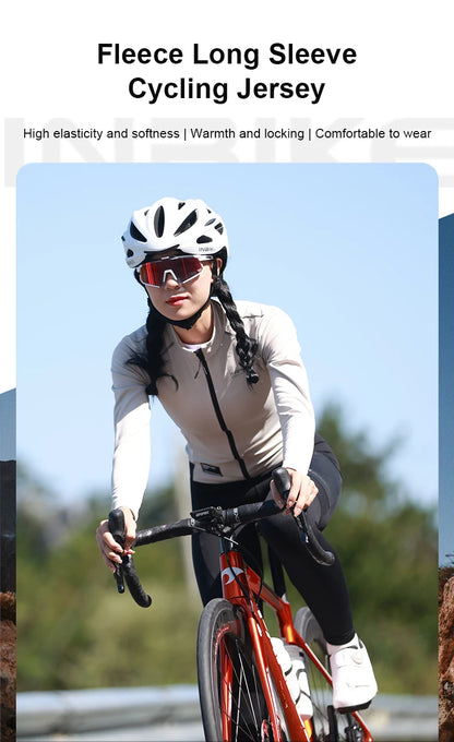 INBIKE Women's Thermal Cycling Jacket Winter Warm Fleece Bicycle Riding Sportswear Windproof Long Sleeve Reflective Outdoor Wear