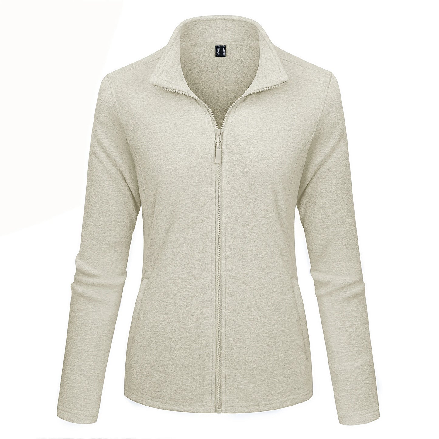 TACVASEN Lightweight Full Zip Fleece Jackets Spring/Autumn Womens Turtleneck Sweater Sports Warm Sweatshirts Thermal Casual Tops