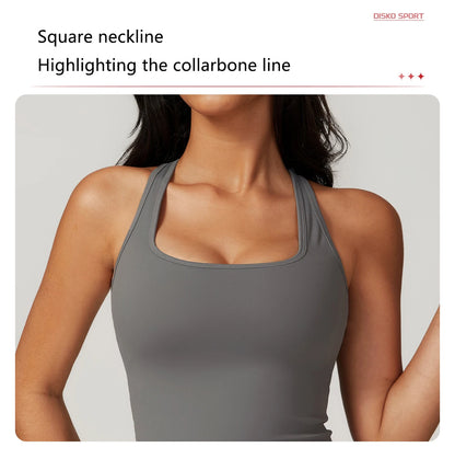 Hearuisavy Shockproof Yoga Vest Running Gym Tank Top Women Fitness Quick-Dry Workout Vest Female Sports Sleeveless Top Women