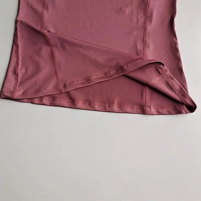 Women's sports and fitness short sleeved shirt, round neck pullover, mesh breathable quick drying yoga and fitness T-shirt