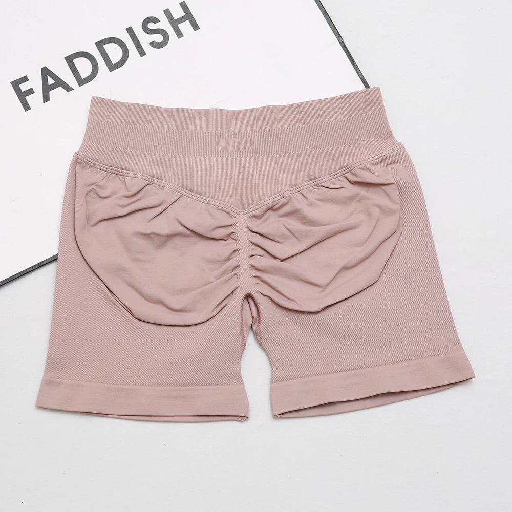 dfyoga Shorts 4.5" short gym mujer sportswear impact workout Low Ribbed Band Seamless Gym Fitness Shorts