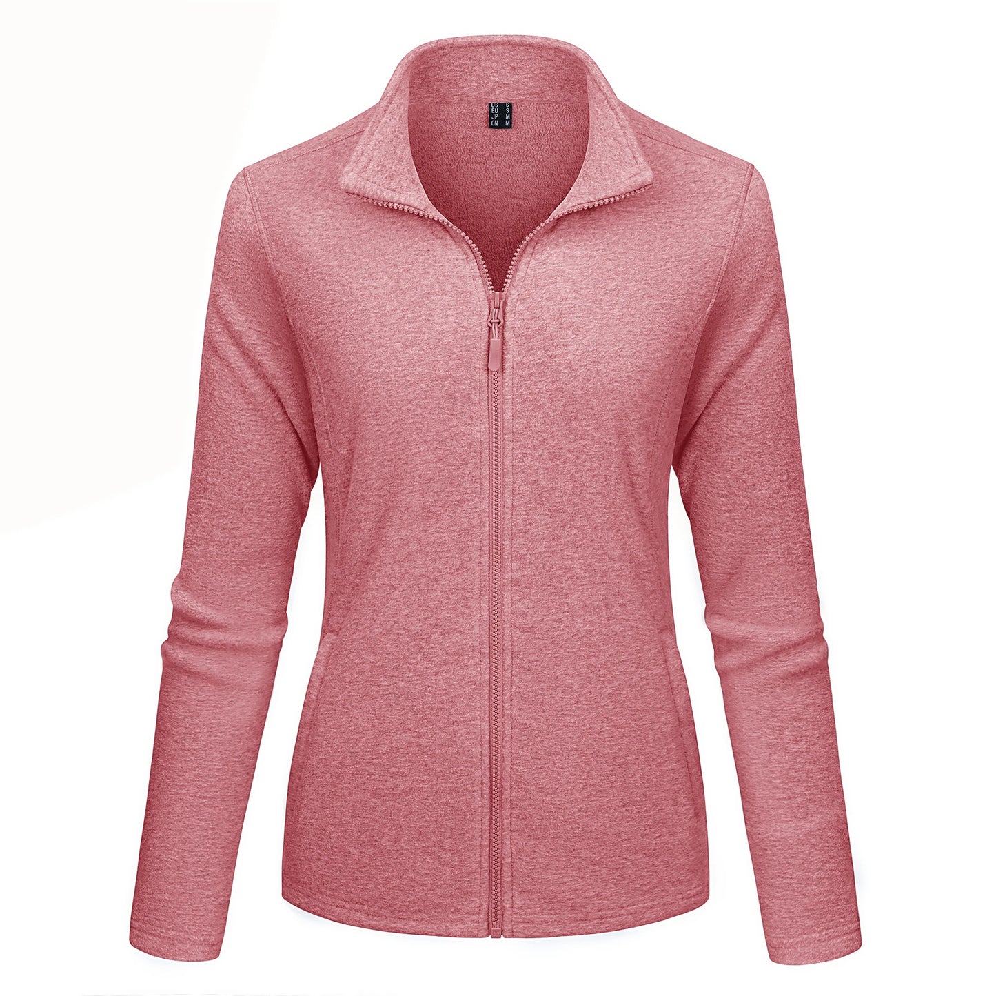 TACVASEN Lightweight Full Zip Fleece Jackets Spring/Autumn Womens Turtleneck Sweater Sports Warm Sweatshirts Thermal Casual Tops