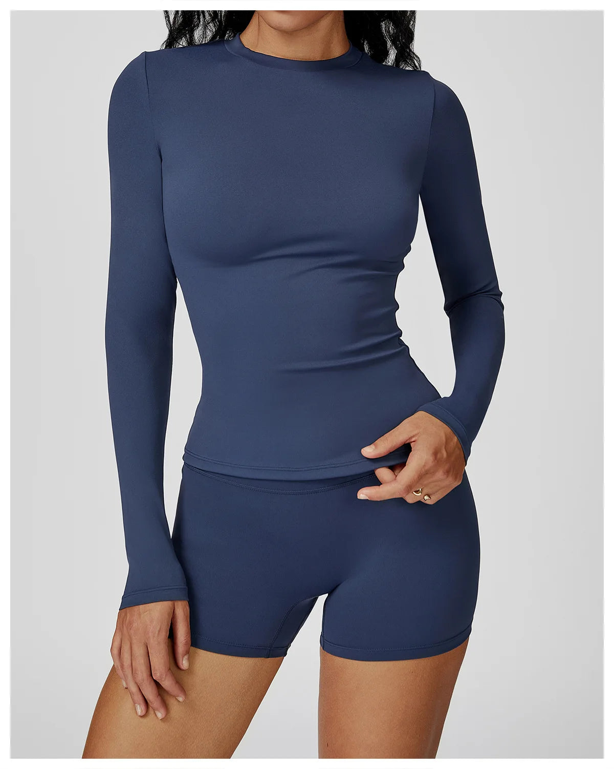 JUREN Yoga Shirts For Women Long Sleeve Fitness Running Push Up Gym Shirts Female Workout Breathable High Elastic Sports Top