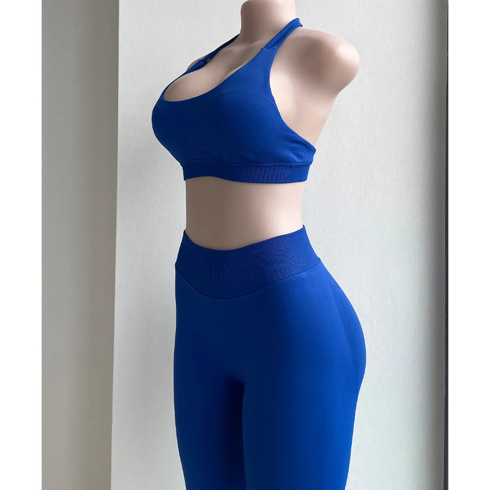 TKITK Leggings Women Seamless Sports Yoga Pants Low Ribbed Band Gym clothes Fitness Workout wear Scrunch Bum Tights