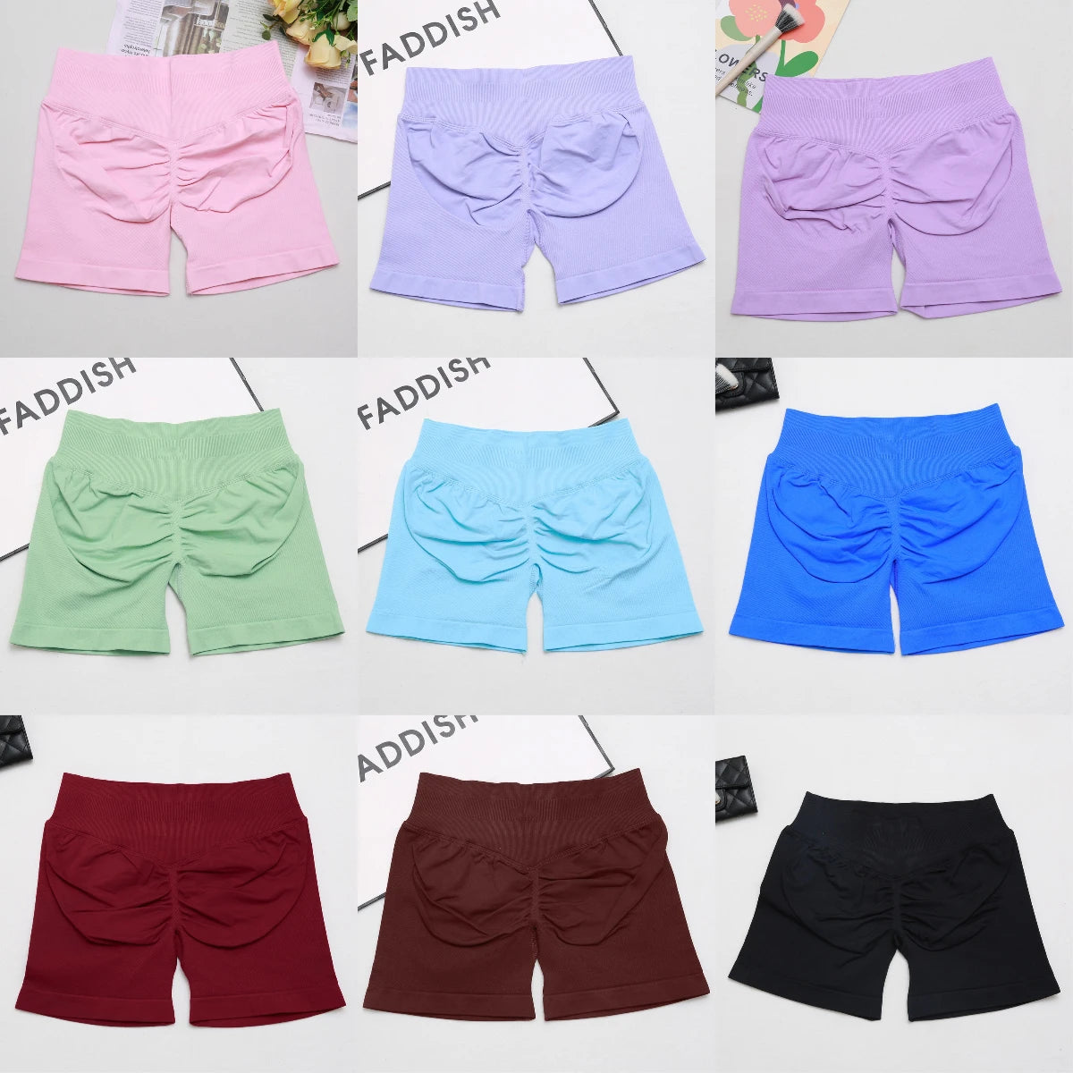 dfyoga Shorts 4.5" short gym mujer sportswear impact workout Low Ribbed Band Seamless Gym Fitness Shorts