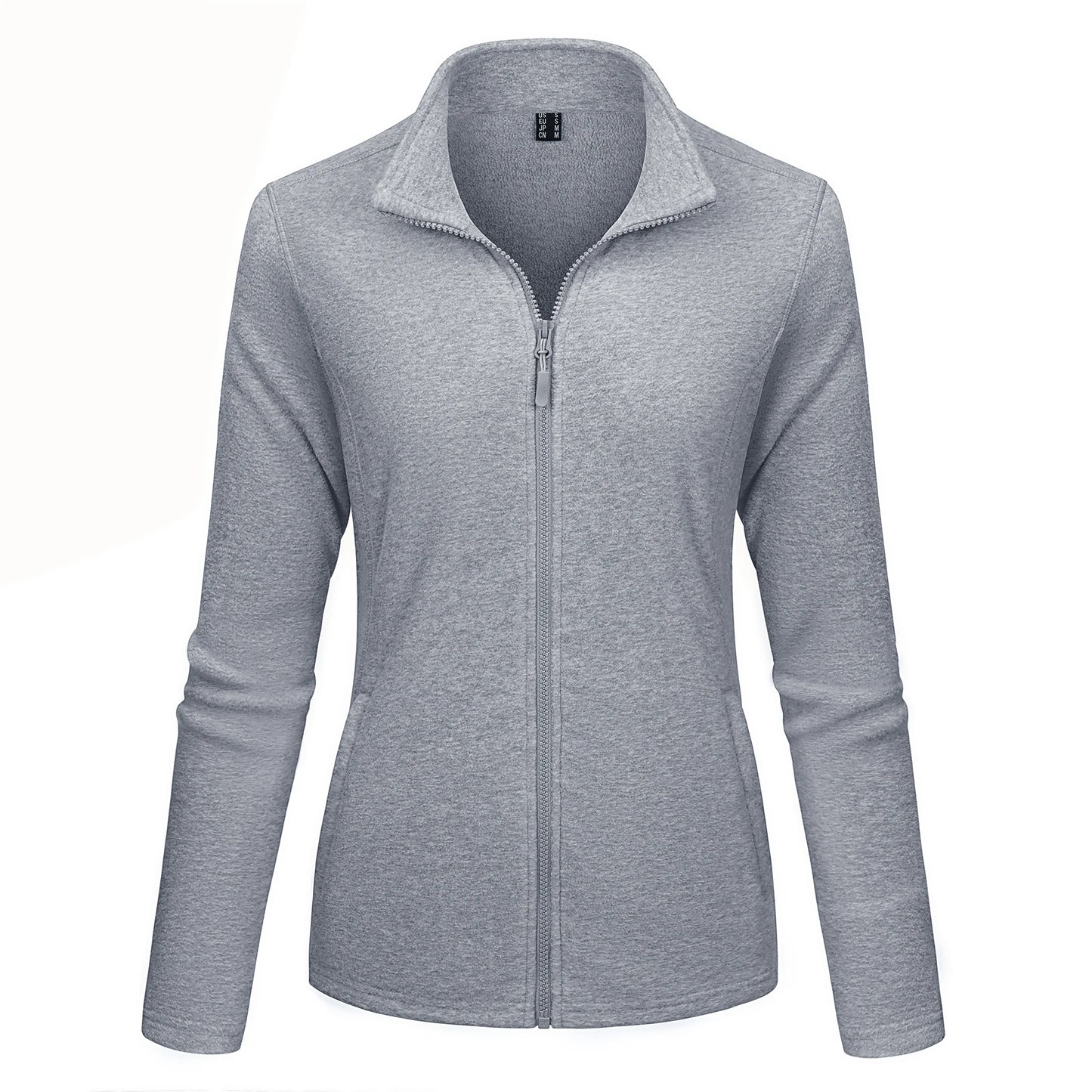 TACVASEN Lightweight Full Zip Fleece Jackets Spring/Autumn Womens Turtleneck Sweater Sports Warm Sweatshirts Thermal Casual Tops