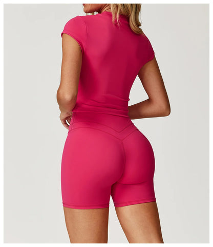 Sports T-shirt Women's Top Yoga Shirts Quick Dry Running Tops Tights Push Up Workout Gym Clothes Short Sleeve Fitness Sports Top