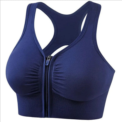 CZGUKE Women's zipper sports bra vest plus size shock resistant bra women's yoga running fitness bra women's underwear