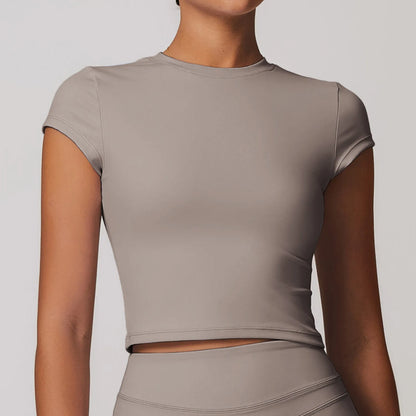 Sports T-shirt Women's Top Yoga Shirts Quick Dry Running Tops Tights Push Up Workout Gym Clothes Short Sleeve Fitness Sports Top