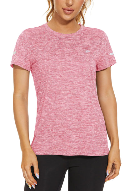 TACVASEN Elastic Moisture Wicking Summer T-shirts Women's Casual T-shirts Crew Neck Workout Running Shirts Sports Tee Gym Tops