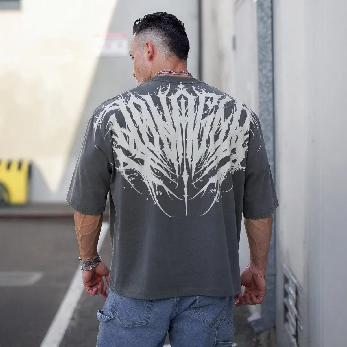 Loose Fit Men's T-Shirt American Trendy Brand Cotton Blend Short Sleeve Fitness Sporty Summer Casual Wear Dry Fast T-Shirt