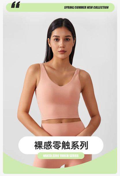 Sports Bra for Women Yoga Top Fixed Chest Pad Gym Vest Shock-proof Workout Tops Yoga Clothes U-shaped Back Fitness Crop Top