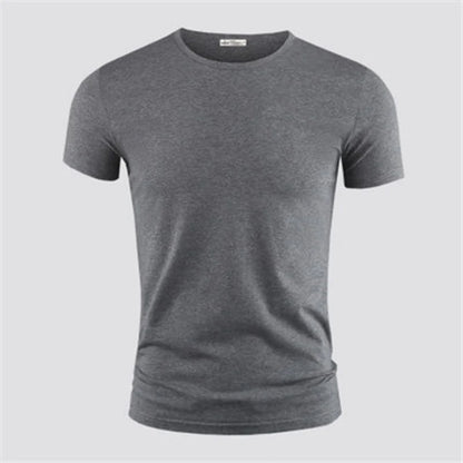 2025 Men's T Shirt Pure Color V Collar Short Sleeved Tops Tees Men T-Shirt Black Tights Man T-Shirts Fitness For Male Clothes