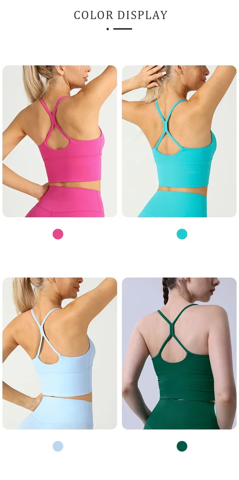 Solid Color Women Gym Yoga Naked Feeling Sexy Cross Back Y shape Sports Bra Fitness Yoga Jogging Workout Sports Women Sling