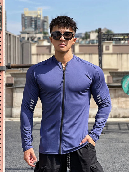 spring autumn Jacket Men Fitness Sportswear Gym Training long sleeve Sweatshirt Jogging Male coat Cardigan zipper running Jacket