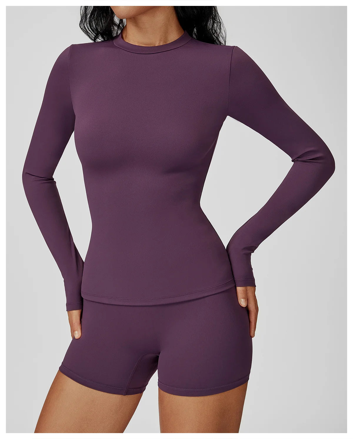 JUREN Yoga Shirts For Women Long Sleeve Fitness Running Push Up Gym Shirts Female Workout Breathable High Elastic Sports Top