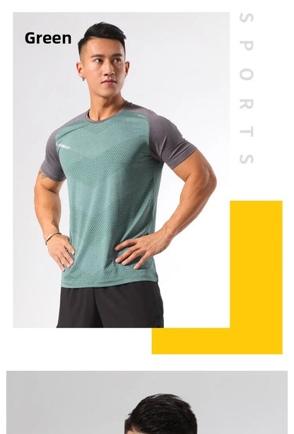 The Same Breathable Light and Quick-drying Top for Men and Women, Fitness Sportswear, Ice Silk T-shirt Stretch Short Sleeves