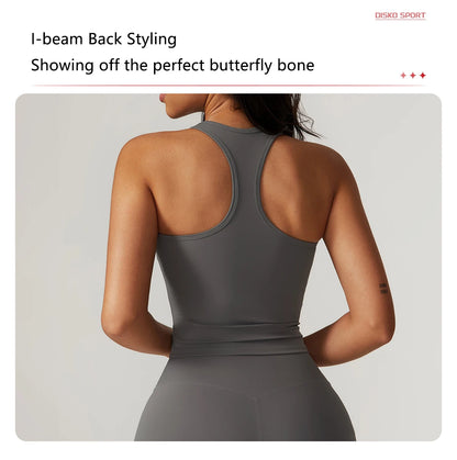 Hearuisavy Shockproof Yoga Vest Running Gym Tank Top Women Fitness Quick-Dry Workout Vest Female Sports Sleeveless Top Women