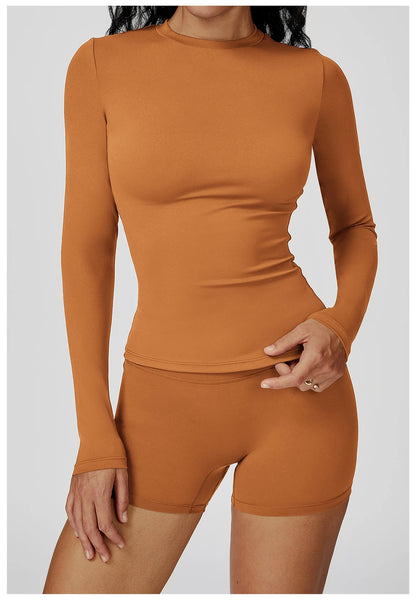 Yoga Shirts Women Long Sleeve Fitness Running Gym Clothes Workout Dry Fit Breathable Slim Fit High Elastic Sport Top Women's Top