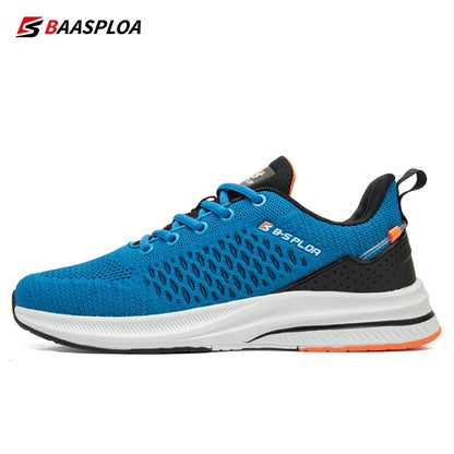 Baasploa Lightweight Running Shoes For Men New Men's Designer Mesh Casual Sneakers Lace-Up Male Outdoor Sports Tennis Shoes