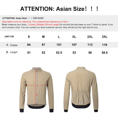 HISERWA Men Cycling Jacket Windproof Waterproof Lightweight Long Sleeve Mountain Bike Jacket Motorcycle Jacket Cycling Clothing