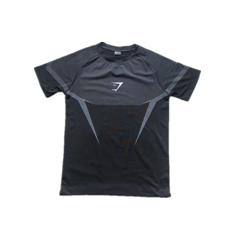 YOUNGLA's new American style running, sports and casual short-sleeved T-shirt for training and fitness, quick-drying, elastic an