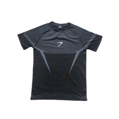 YOUNGLA's new American style running, sports and casual short-sleeved T-shirt for training and fitness, quick-drying, elastic an