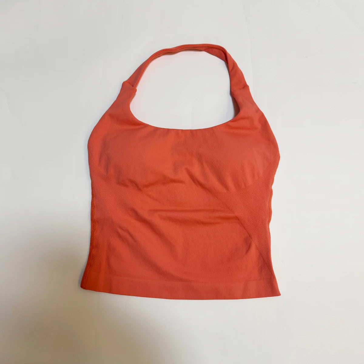 New Seamless Halter Top for Women Backless Gym Crop Top Workout Yoga Shirt with Waist Contouring Sleeveless Sports Shirt