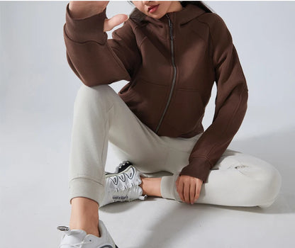 VITALINOVO Women's Zip Up Hoodies Fleece Workout Jackets Sweatshirts Athletic Casual Long Sleeve Sweatshirts with Thumb Holes