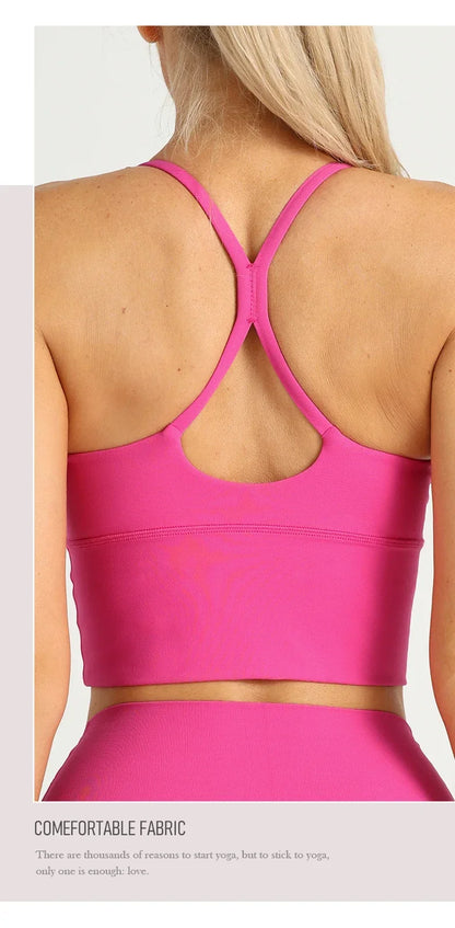 Solid Color Women Gym Yoga Naked Feeling Sexy Cross Back Y shape Sports Bra Fitness Yoga Jogging Workout Sports Women Sling