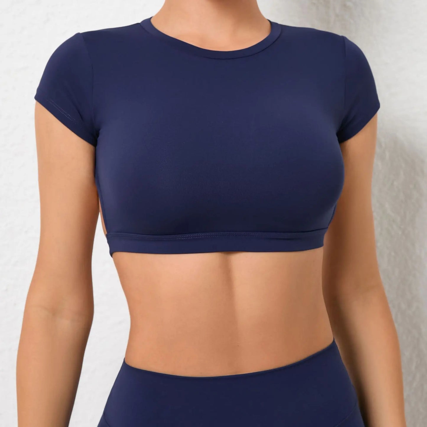 Hearuisavy Customizable Sports Shirts Workout Sportswear Backless Yoga Clothing Chest Pads Sport Crop Tops Gym Top Women