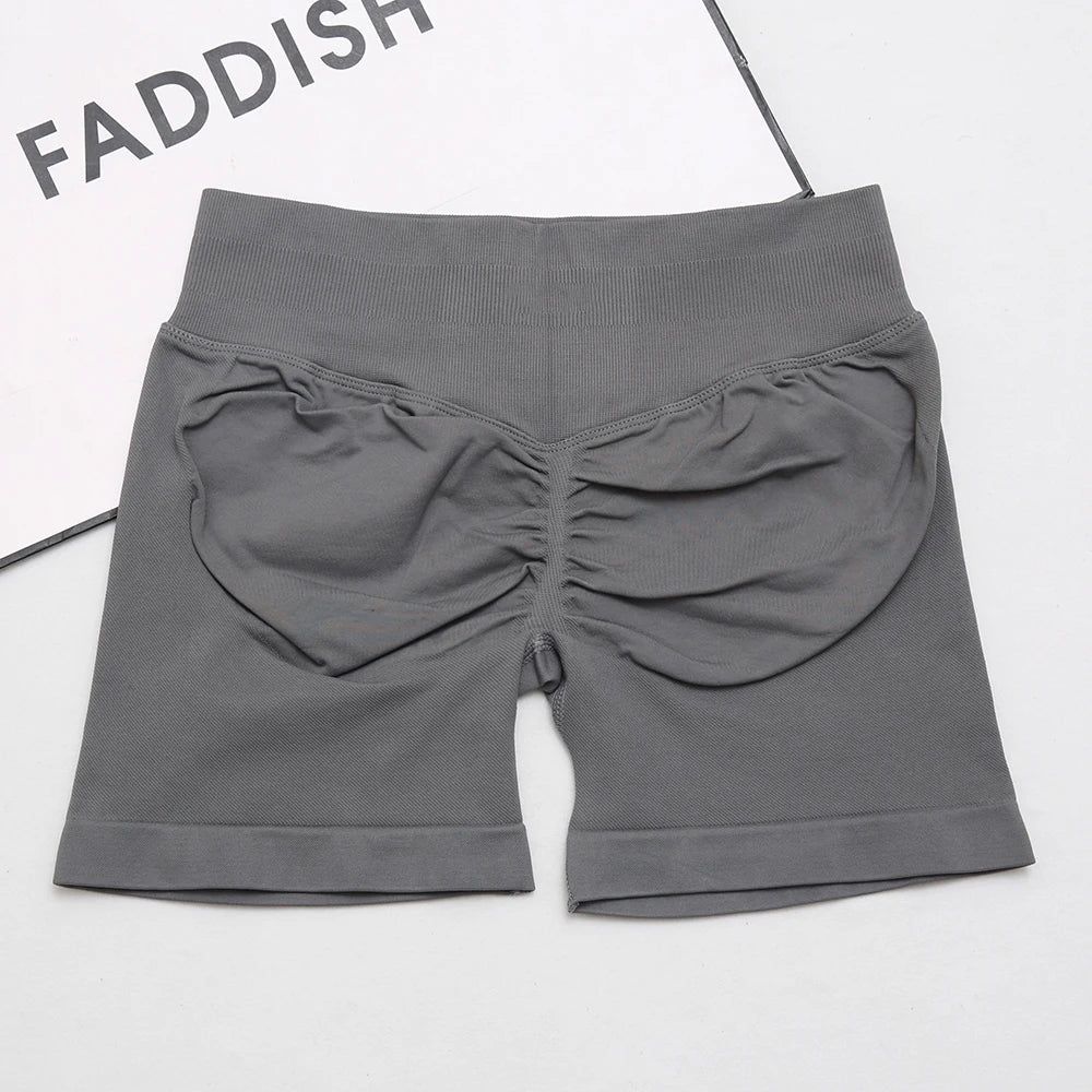 dfyoga Shorts 4.5" short gym mujer sportswear impact workout Low Ribbed Band Seamless Gym Fitness Shorts