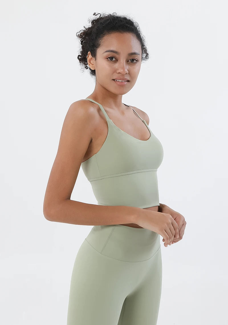 SOISOU S-XL Nylon Sports Bra Top Women Bralette Breathable Underwear Women Sports Leggings For Women Sexy Top Bra 10 Colors