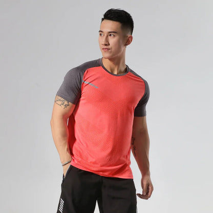 The Same Breathable Light and Quick-drying Top for Men and Women, Fitness Sportswear, Ice Silk T-shirt Stretch Short Sleeves