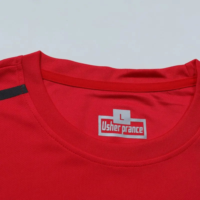 CHRLCK Men's Quick Drying Running Sets Breathable Hiking Fishing T-Shirt Short Soft Elasticity Gym Fitness Suits Outdoor Sports