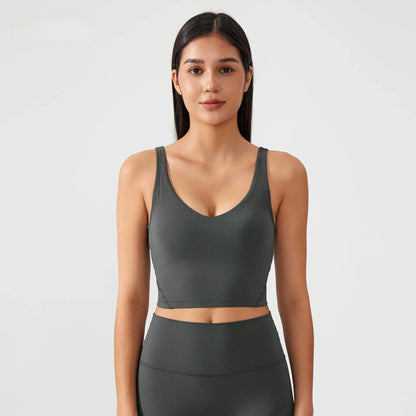 Sports Bra for Women Yoga Top Fixed Chest Pad Gym Vest Shock-proof Workout Tops Yoga Clothes U-shaped Back Fitness Crop Top