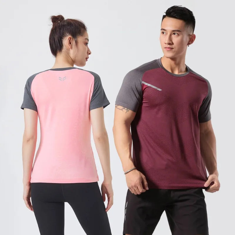 The Same Breathable Light and Quick-drying Top for Men and Women, Fitness Sportswear, Ice Silk T-shirt Stretch Short Sleeves
