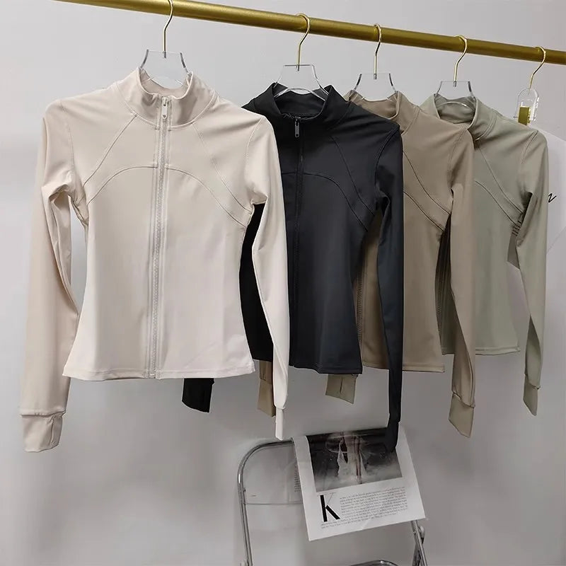 Women's Sports jackets Quick-drying Running Training Coat Fitness Top Gym Jacket Long Sleeve Sports Jacket Workout Sweatshirt