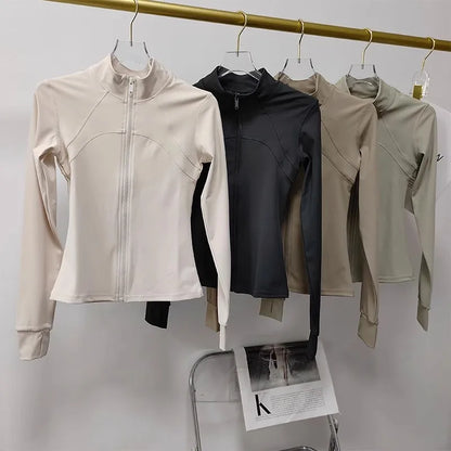 Women's Sports jackets Quick-drying Running Training Coat Fitness Top Gym Jacket Long Sleeve Sports Jacket Workout Sweatshirt