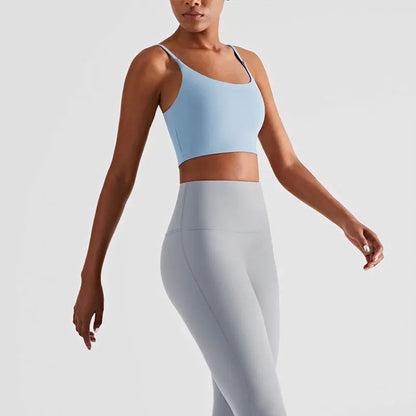 2024 New Solid Color Suspenders Yoga Fitness Naked Feel Sport Bra Gym Vest Quick Dry Breathable Running Vest Gym Wear