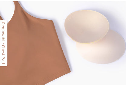 2024 New Solid Color Suspenders Yoga Fitness Naked Feel Sport Bra Gym Vest Quick Dry Breathable Running Vest Gym Wear