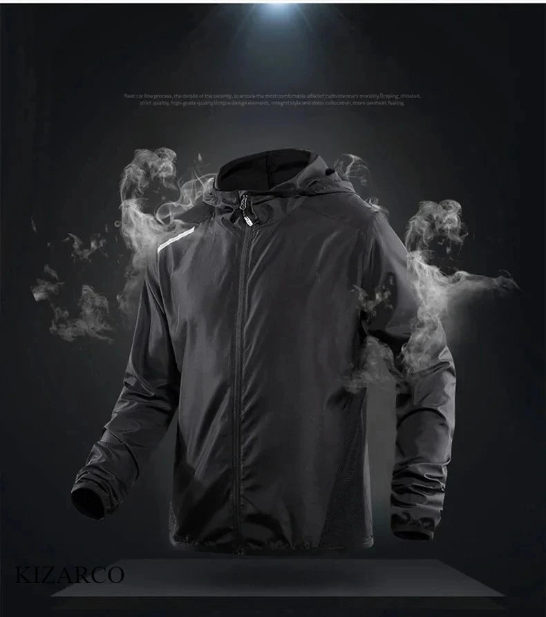 2025 Running Jacket Spring Reflective Gym Hooded Men Coat Jogging Gradient Color Sportswear Breathable Male Jackets Women
