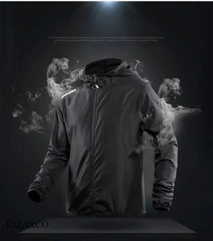 2025 Running Jacket Spring Reflective Gym Hooded Men Coat Jogging Gradient Color Sportswear Breathable Male Jackets Women