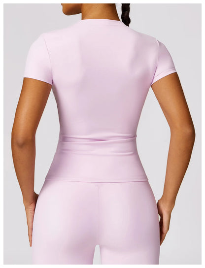 Skintight Sports Short Shirts Women Workout Sportswear Female Fitness Yoga Shirt Quick-Dry Yoga Clothing Sport Gym Top Women